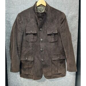 Suede Jacket Button Up Coat Men's Size Medium Casual Western Style‎ Outerwear